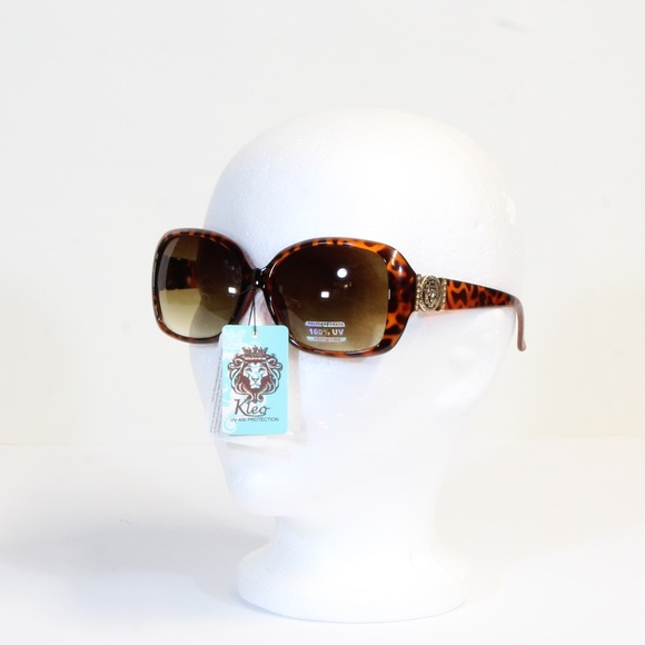 Kleo Women's Brown Gradient Lens Animal Print Butterfly Sunglasses NWT - Picture 5 of 5